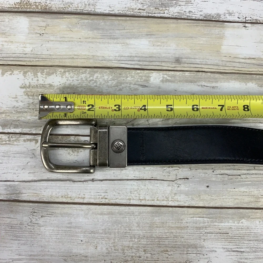 Columbia Belt Mens M 34-36 Black Brown Reversible Synthetic Leather 11CP120Z25